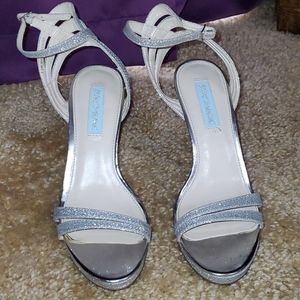 New Sparkly Silver Betsey Johnson Heels